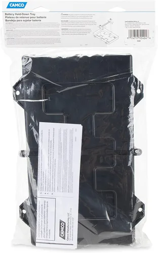 Vista 8 de Camco Bandeja de retención de batería grande para caravana, sostiene baterías de automóviles, caravanas y marinas para detener el movimiento durante