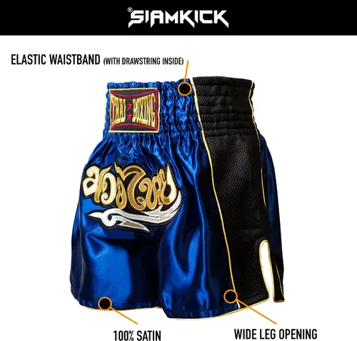 Vista 5 de Pantalones cortos clásicos de Muay Thai para hombres y mujeres, boxeo, kickboxing, alto grado, artes marciales mixtas, ropa de entrenamiento