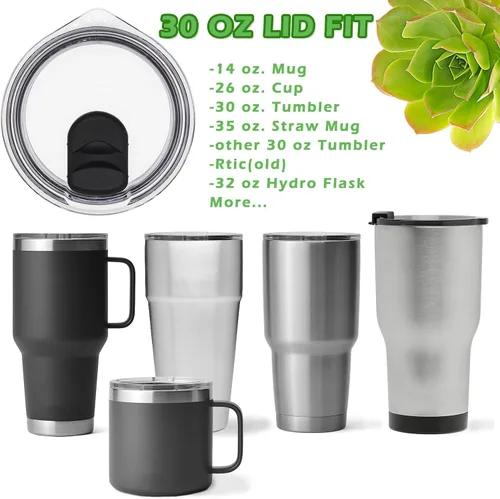 Vista 3 de YETI Rambler - Tapa de vaso de 30 onzas para vaso Yeti Rambler, tapa de repuesto a prueba de salpicaduras para vaso Yeti Ozark Trail Old Style RTIC