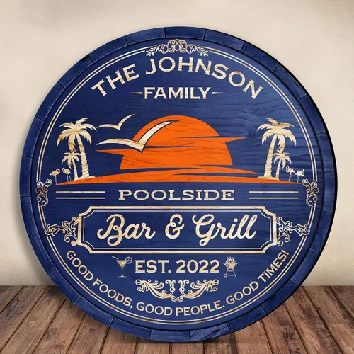 Vista 6 de V VIBEPY Letreros personalizados impresos para bar y parrilla en el patio trasero, letrero de Good Foods Good People Good Times de 8, 12 y 18