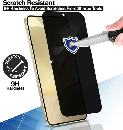 Vista 3 de RKINC Protector de pantalla [paquete de 3] para Samsung Galaxy A71, protector de pantalla de vidrio templado de privacidad