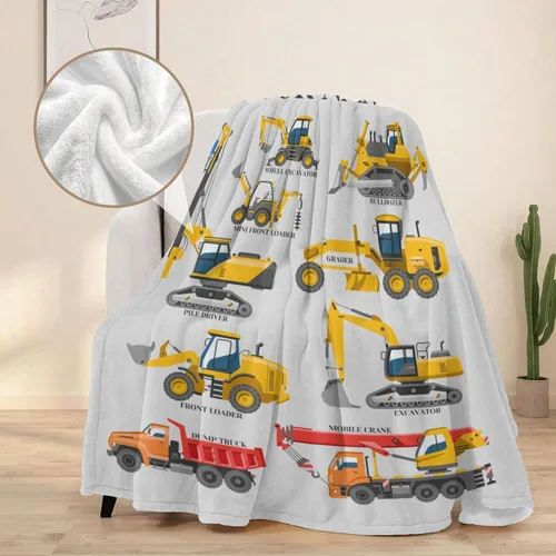 Vista 2 de Mantas personalizadas para niños con camiones, mantas con nombre personalizado para niños, niñas, familia, bebés, regalos personalizados