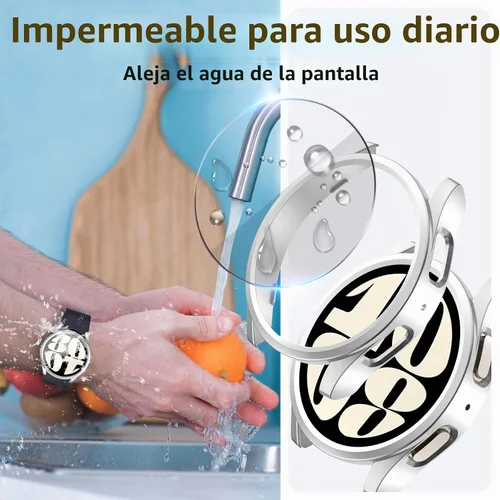 Vista 5 de 5+5 protectores de pantalla para Samsung Galaxy Watch 7 1.575 in Carcasa protectora de vidrio templado antiempañamiento HD para Samsung Galaxy