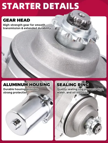 Vista 7 de Motor de arranque para Honda TRX90X TRX90EX TRX90 2006-2025 Fourtrax Sportrax 90 31210-HP2-671 OlIFANT
