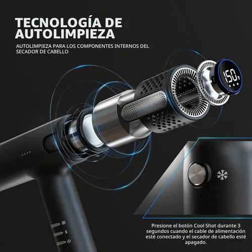 Vista 5 de Lanvier Secador de pelo con difusor, secador iónico profesional