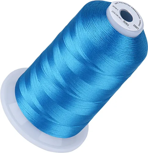Vista 95 de Simthread 5500 yardas de hilo de bordar, 5000M de alto rendimiento 40WT 100% hilo de poliéster – 170+ colores vívidos, clasificado de alta velocidad