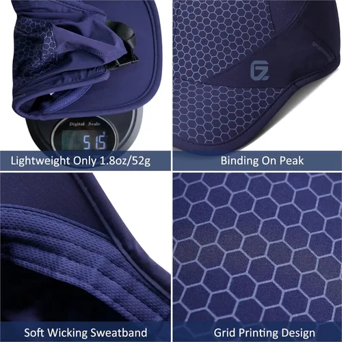 Vista 5 de GADIEMKENSD Gorro elástico para correr con ala suave, secado rápido, no estructurado, unisex para adultos