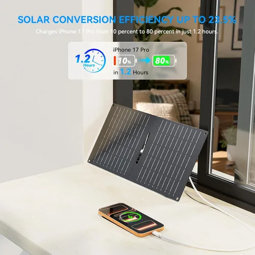 Vista 5 de Pantalla inteligente portátil del cargador del panel solar pequeño de 15W