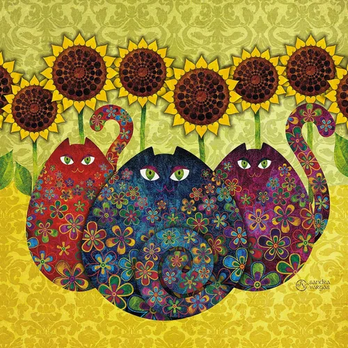Vista 2 de CafePress 2 Gatos Photo Wall Tile, Matte Finish, 8"x8