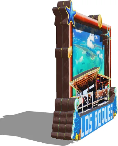 Vista 2 de Los Roques Venezuela - Imán de madera 3D para nevera, recuerdos coleccionables, decoración artesanal