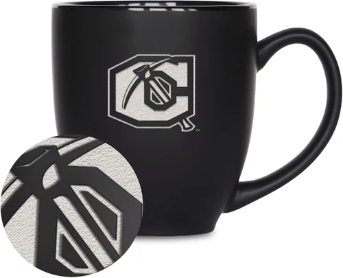 Vista 306 de Rico Industries - Taza de cerámica mate negra con grabado láser estándar de 15oz para NCAA (escuelas T & U) - Para bebidas calientes o frías