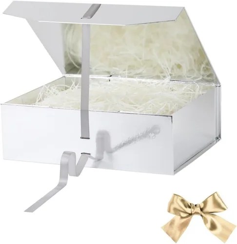 Vista 36 de GoooodGift Caja de regalo grande azul, 1 paquete de 13.5 x 11 x 5.3 pulgadas, caja de regalo de lujo para regalos con tapa de cierre magnético