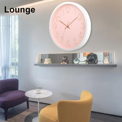 Vista 7 de Reloj de pared, relojes de pared de cocina, reloj silencioso redondo, clásico, funciona con pilas, diseño moderno y estilo para sala de estar