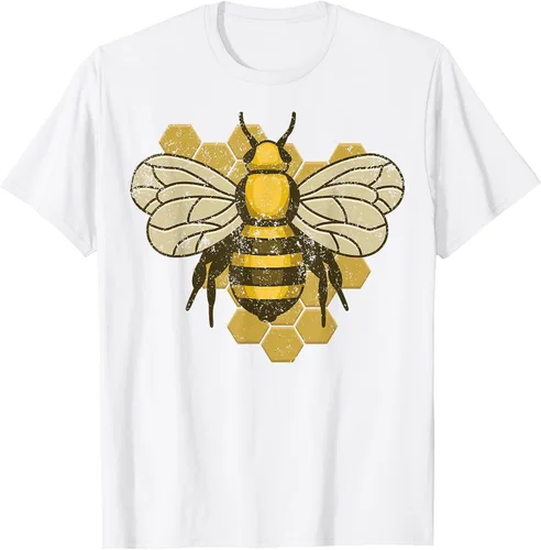 Vista 48 de Retro Beekeeper Beekeeper Honey Bumblebee Vintage Saves Bees T-Shirt Asphalt Grey