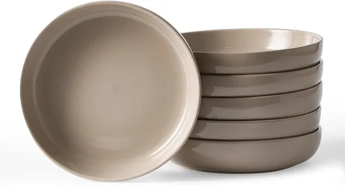 Vista 28 de famiware Milkyway - Juego de 4 cuencos para pasta, 33 onzas, hilo beige