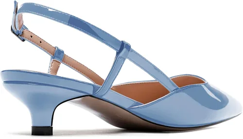 Vista 5 de WAYDERNS Zapatos de tacón bajo con correa de tobillo y puntera puntiaguda para mujer, 1.5 pulgadas
