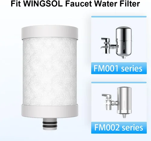 Vista 2 de WINGSOL Cartucho de filtro de repuesto para filtro de grifo compatible con: WS-FM001-PAC/5in1/PC/CRM/(LED), WS-FM002-PAC/(LED), fibra de carbono, 1
