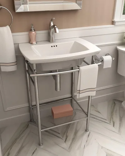 Vista 2 de American Standard 0445001.020 Edgemere - Mesa de baño con orificio central, color blanco