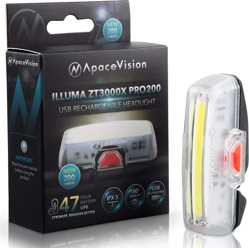 Vista 2 de Luz delantera de seguridad para bicicleta - 200 lúmenes USB recargable LED