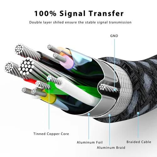 Vista 7 de Cable HDMI a VGA de 6 pies macho a macho, cable adaptador activo chapado en oro, convertidor de conector para conectar computadora portátil