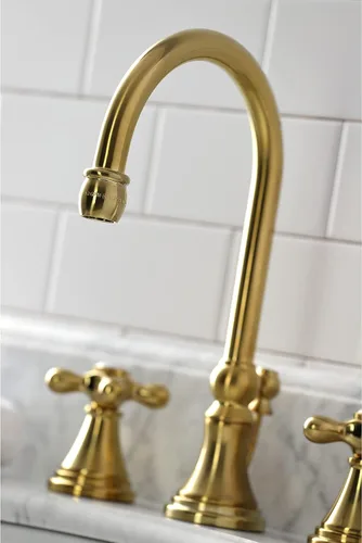 Vista 4 de Kingston Brass KS2987AX Grifo de baño extendido de 8 pulgadas, latón cepillado