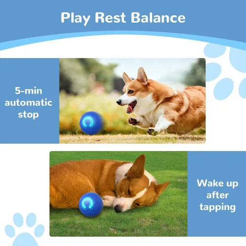 Vista 6 de Juguetes interactivos para perros pequeños, bolas para perros pequeños, bolas rodantes automáticas para cachorros, perros pequeños y medianos