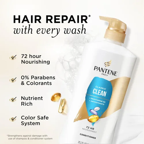 Vista 2 de Pantene Classic Clean 72 HR Acondicionador nutritivo 25.1 onzas líquidas