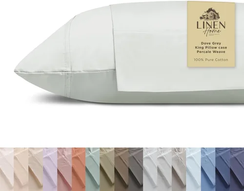 Vista 38 de Fundas de almohada 100% algodón percal con encaje fluer tamaño Queen/estándar, color blanco, 2 piezas de fundas de almohada, ropa de cama fuerte