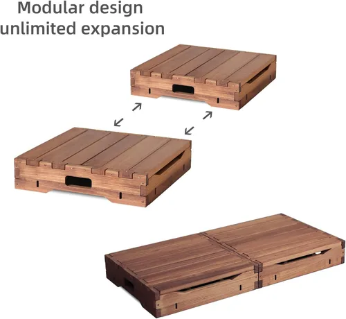 Vista 5 de Plataforma de madera de 3.7 pulgadas de altura. Taburete de un escalón más grande de 31.5 pulgadas para adultos y personas mayores. Escalón