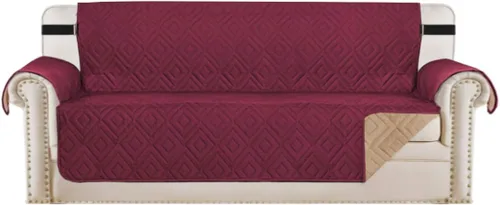 Vista 7 de H.VERSAILTEX Funda reversible para silla, protector de muebles antideslizante, resistente al agua, con correas elásticas de 2 pulgadas