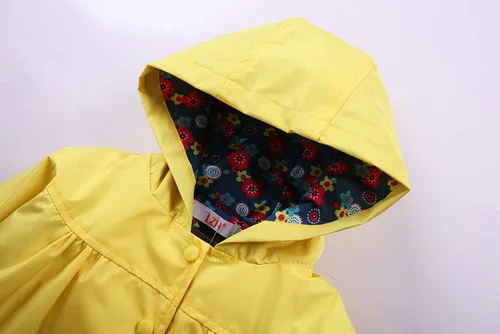 Vista 4 de Chaqueta impermeable con capucha para bebé y niña de 1 a 5 años, con estampado floral, rompevientos