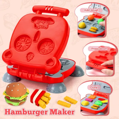 Vista 4 de SOCBTNSO Juego de masa 3 en 1, 59 piezas para niños de 4 a 8 años, kit de herramientas de masa con máquina para hacer helados, fideos