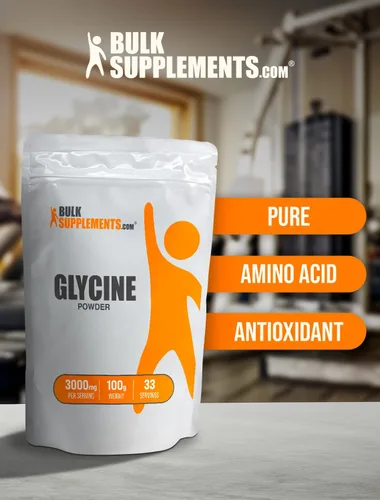 Vista 5 de BulkSupplements. com Polvo de glicina - L-glicina en polvo, suplementos de glicina, glicina 3000 mg - aminoácido de glicina, puro y sin gluten