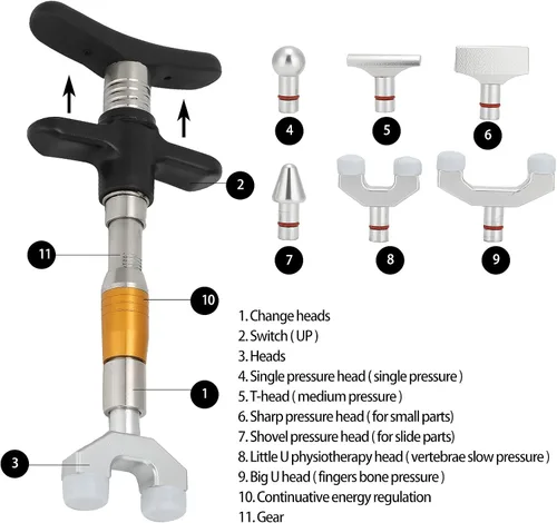 Vista 3 de HURRISE Herramienta manual de corrección de ajuste quiropráctico para masaje de espalda de columna vertebral, ajustador de herramienta de ajuste