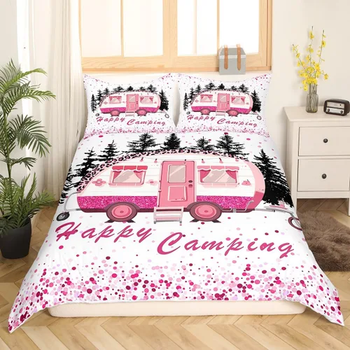 Vista 14 de Erosebridal Camper Bedding - Juego de ropa de cama de 2 piezas, estilo rústico de granja, juego de ropa de cama de campamento para adolescentes