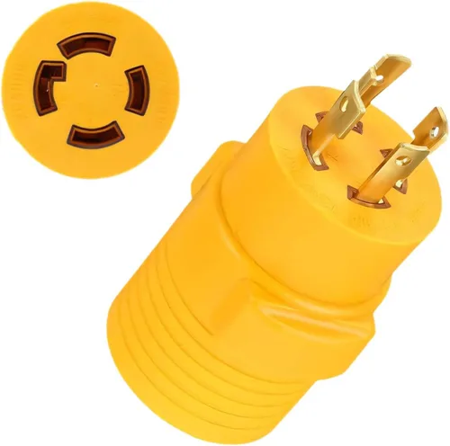 Vista 7 de Adaptador de corriente de 30 A a 15 A RV NEMA 5-15P a L5-30R, convertidor de bloqueo giratorio de 110 V para RV, cámper, camioneta, remolque