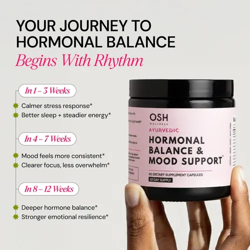 Vista 4 de Equilibrio hormonal ayurvédico para mujeres Apoyo al estado de ánimo, energía y sueño Regulador de cortisol Regula el estrógeno Alivio