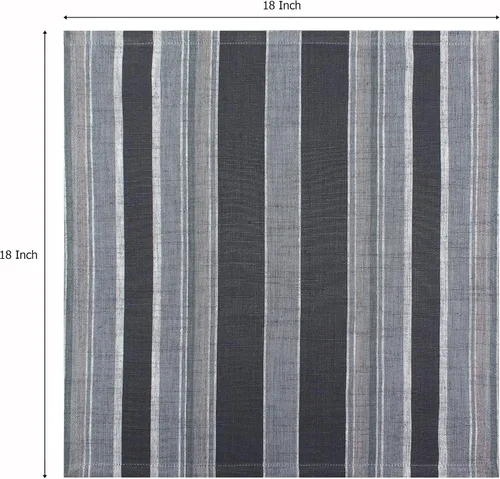 Vista 2 de COTTON CRAFT Servilletas de tela – Juego de 12 servilletas de cena de algodón puro tejido slub – Servilletas gruesas, duraderas, absorbentes Rayas