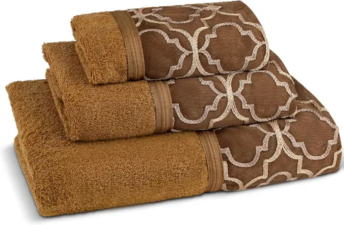 Vista 89 de Zahari Home Capri - Juego de toallas de baño de 3 piezas, toalla de baño, toalla de mano y toalla facial, decoración moderna, hermoso diseño único