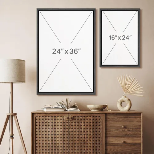 Vista 7 de SIGNFORD - Set de obras de arte en lienzo enmarcado para pared, ilustraciones abstractas de neblina del desierto en tonos neutros beige y marrón