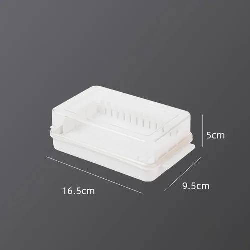 Vista 3 de Mantequillera con tapa, recipiente de mantequilla transparente para refrigerador y encimera, caja de corte de mantequilla, bandeja de mantequilla