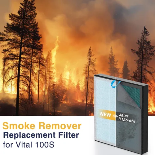 Vista 4 de Filtro de reemplazo eliminador de humo Vital 100S-P compatible con el purificador de aire LEVOIT Vital 100S y 100S-P, filtro eliminador de humo 4