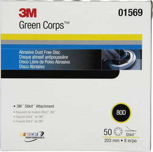 Vista 2 de 3M Green Corps Stikit Production Disc Dust Free, 01569, 8 in, 80, 50 discos por caja
