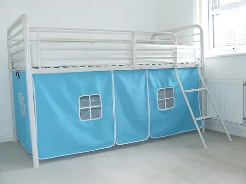 Vista 2 de HLS Tienda de campaña azul bebé para litera de cabaña Midsleeper