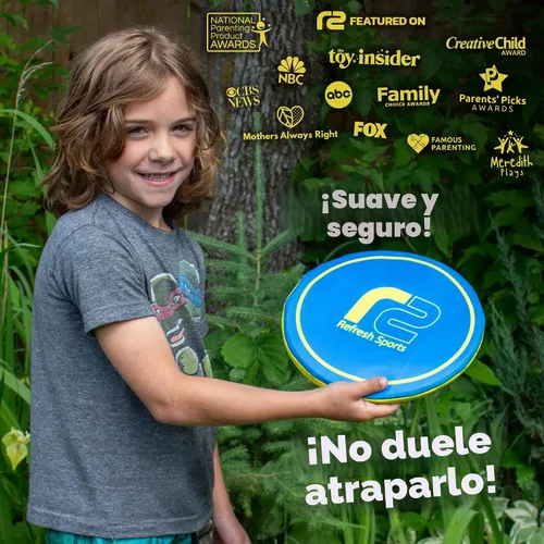 Vista 2 de Juguete Volador de Disco Suave - No Duele al Atraparlo - Los Mejores Rellenos de Calcetines para Niños y Adultos de Todas las Edades - Regalos