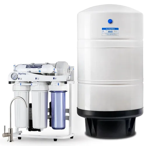 Vista 12 de iSpring RCB3P Sistema de filtración de ósmosis inversa sin tanque, sistema de RO de 300 GPD bajo fregadero, reduce TDS, relación 1.5:1 de agua pura