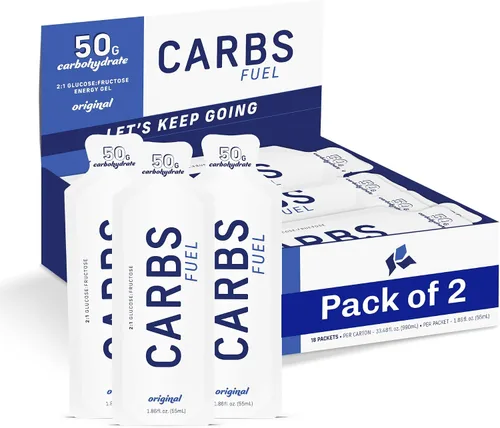 Vista 9 de Geles de Energía Originales Carbs Fuel 24 Gel 25g de Carbohidratos, 100 Calorías por Gel Sin Conservantes ni Agentes Gelificantes Sabor Ligero