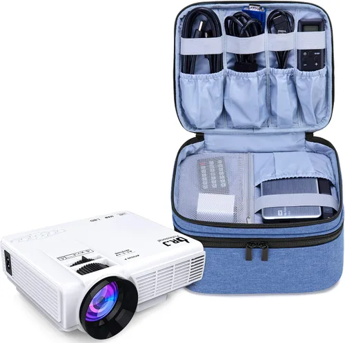 Vista 10 de LUXJA - Bolsa de transporte compatible con mini proyector DR.J, color negro Funda portátil para la mayoría de mini proyectores y accesorios
