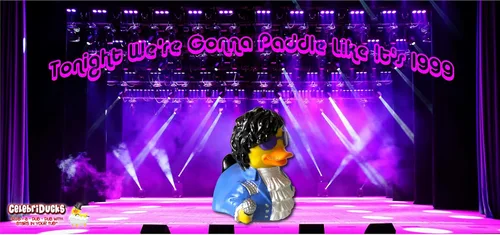 Vista 4 de CelebriDucks - Paddle Like It's 1999 - Patos de goma flotantes - Juguete de baño coleccionable como regalo para niños y adultos de todas las edades