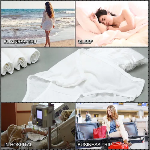 Vista 5 de Coume Ropa interior desechable de 12 piezas ropa interior de bikini blanca ropa interior de viaje para mujer ropa interior desechable transpirable
